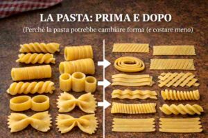 la pasta potrebbe diventare piatta