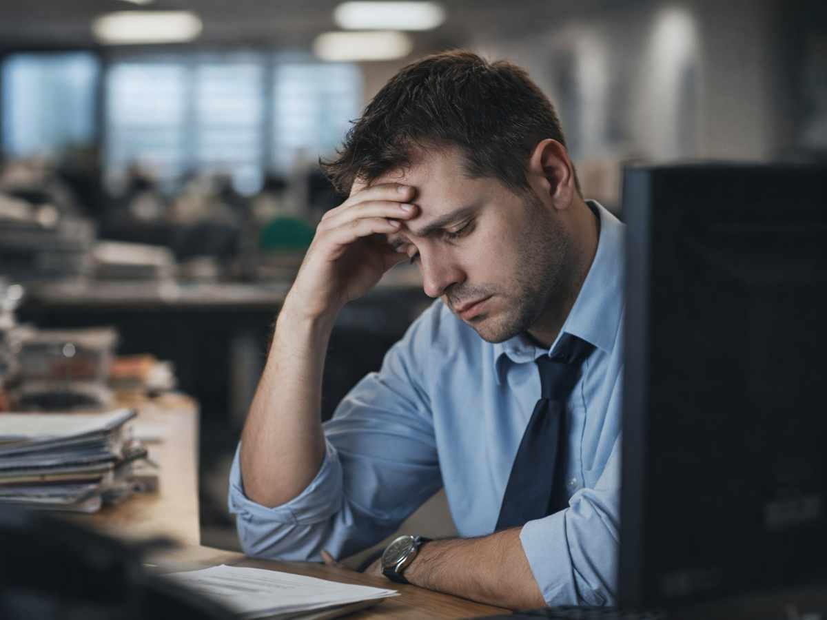 persona stanca al lavoro